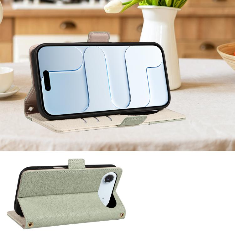 For iPhone Air Litchi Texture Wallet Mirror Leather Phone Case
