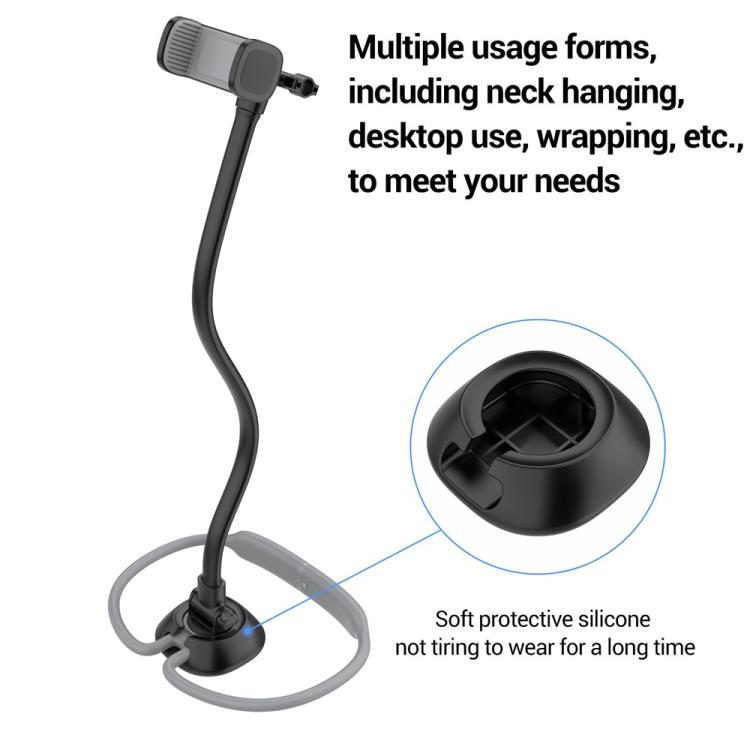 K09-7L Sofa Bed Hands Free Viewing Neck Hanging Phone Clip Bracket Lazy Neck Phone Holder