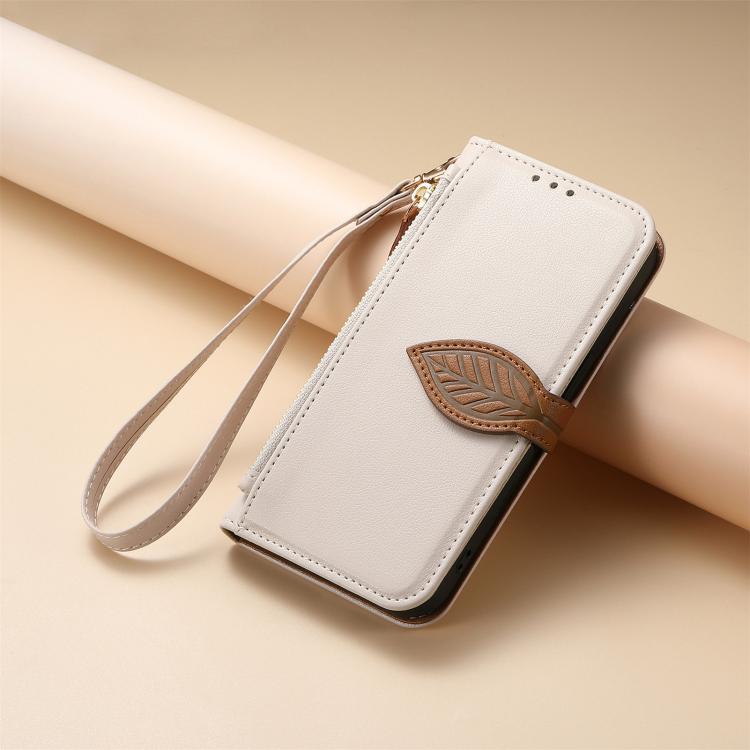 For Tecno Spark Go 2024 Leaf Buckle Zipper Wallet Leather Phone Case with Strap
