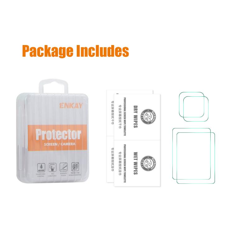 For GoPro LIT HERO 2 Sets ENKAY 0.2mm 9H Tempered Glass Screen Protector Front ＆ Back Camera Film