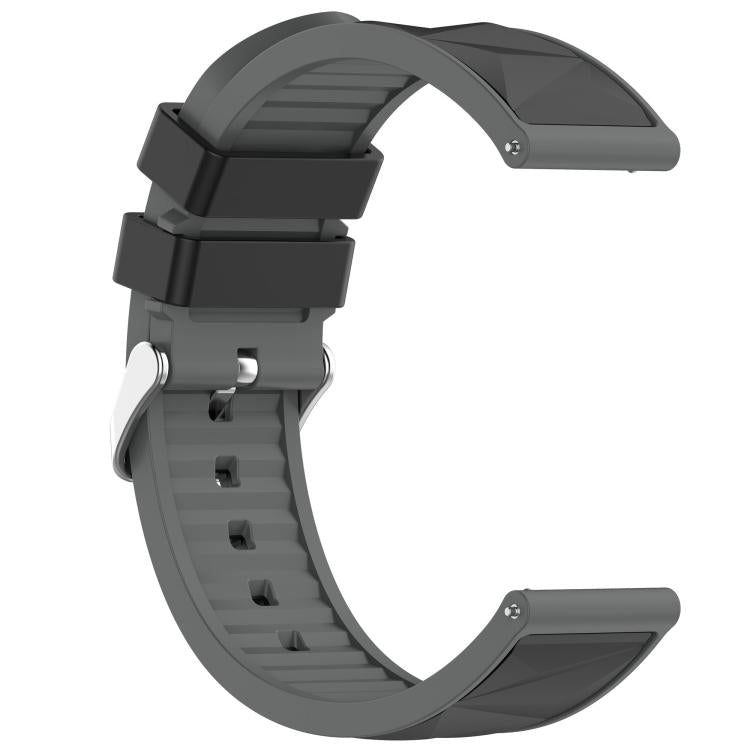 20mm Ice Crystal Texture Silver Pin Buckle Dual Color Silicone Watch Band