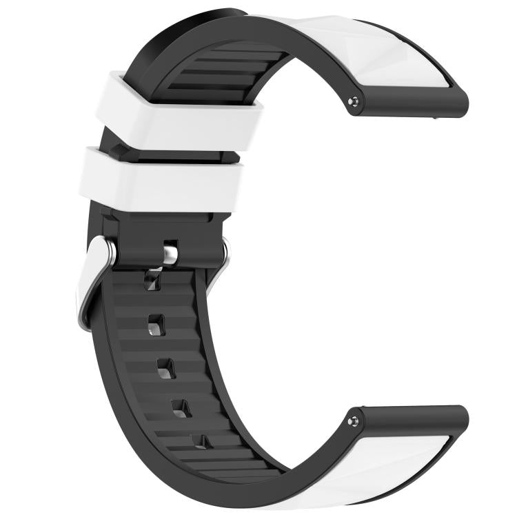 20mm Ice Crystal Texture Silver Pin Buckle Dual Color Silicone Watch Band