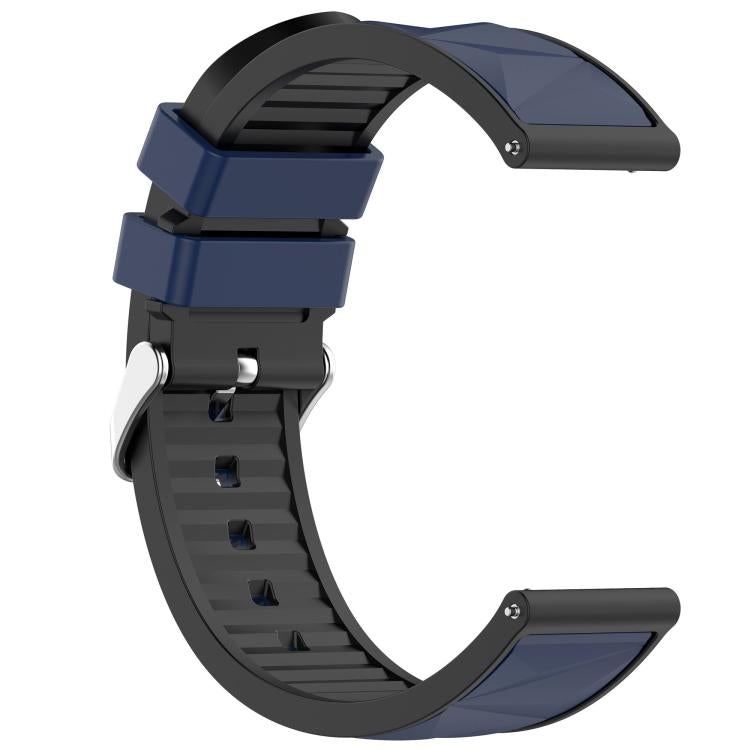 20mm Ice Crystal Texture Silver Pin Buckle Dual Color Silicone Watch Band