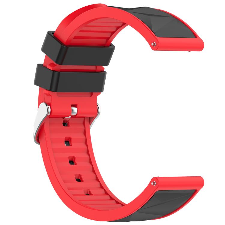 20mm Ice Crystal Texture Silver Pin Buckle Dual Color Silicone Watch Band