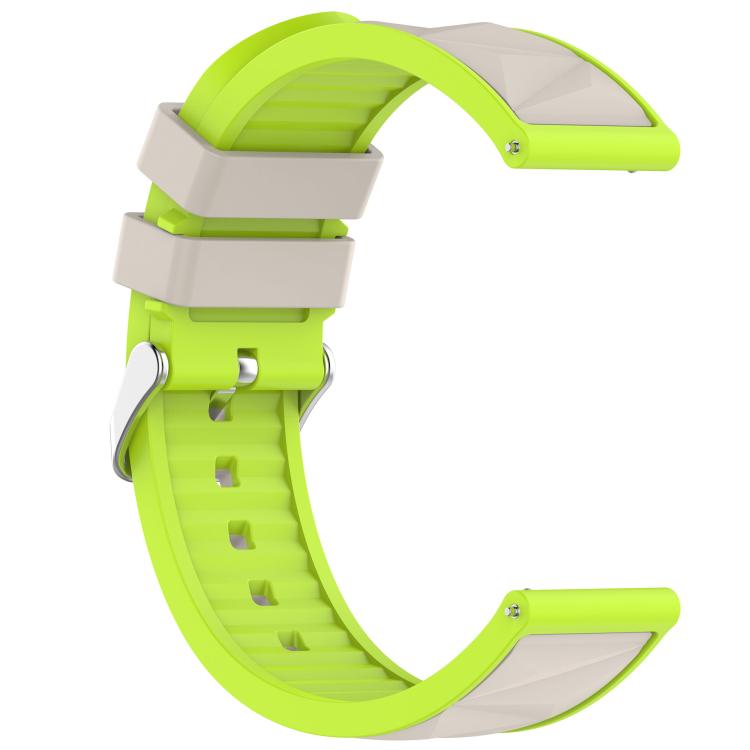 20mm Ice Crystal Texture Silver Pin Buckle Dual Color Silicone Watch Band