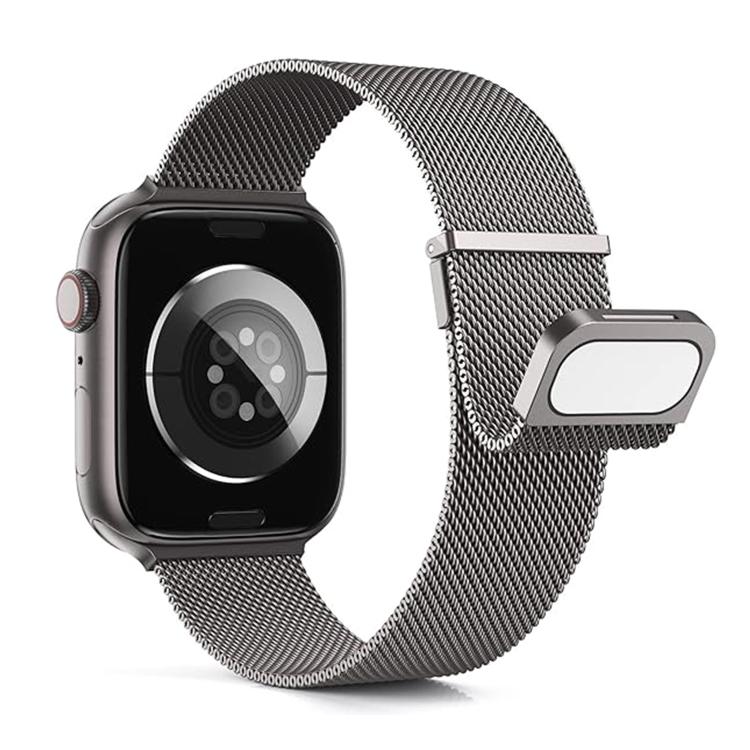For Apple Watch 46mm / 49mm / 45mm / 44mm Kalebol Double Link Milanese Double Magnetic Stainless Steel Watch Band