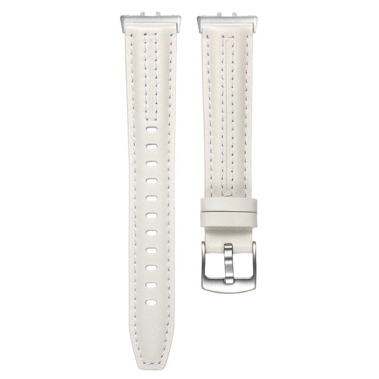 For Samsung Galaxy Fit 3 Silver Pin Buckle Concave Leather Watch Band