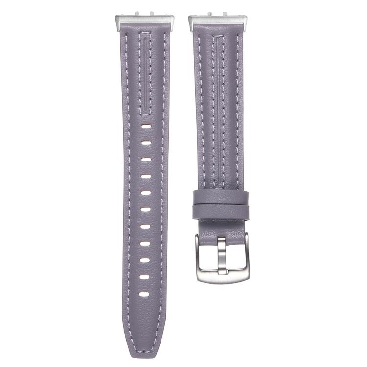 For Samsung Galaxy Fit 3 Silver Pin Buckle Concave Leather Watch Band