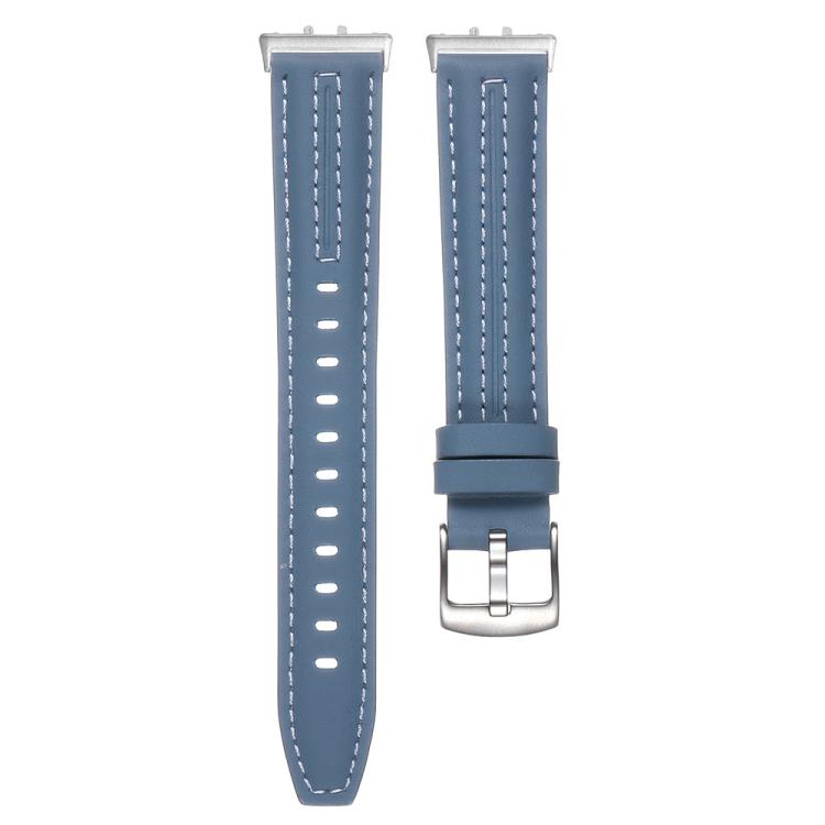 For Samsung Galaxy Fit 3 Silver Pin Buckle Concave Leather Watch Band