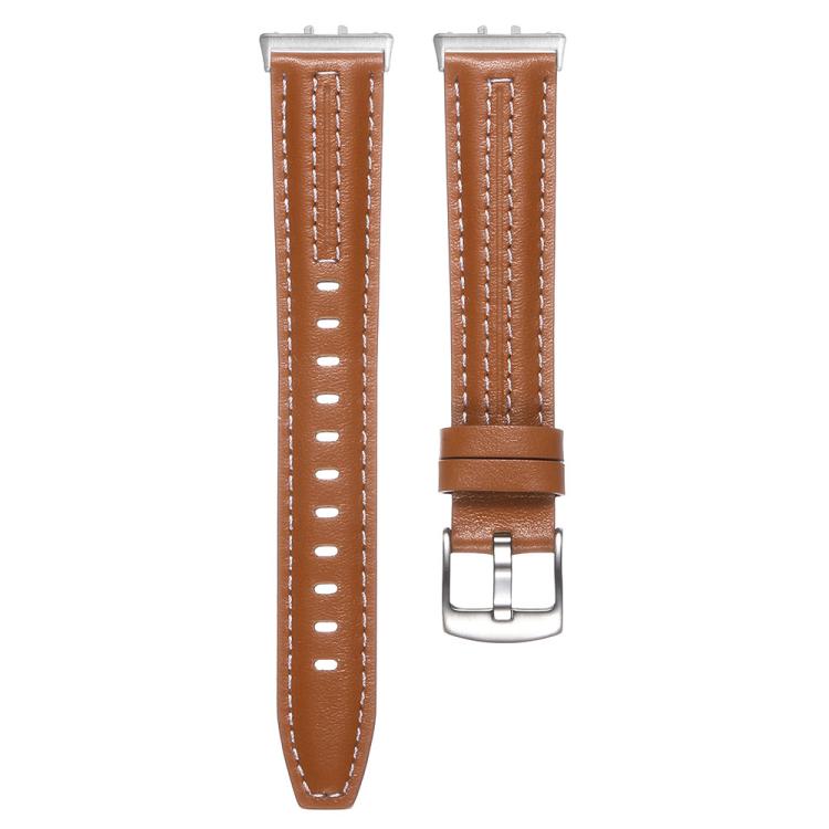 For Samsung Galaxy Fit 3 Silver Pin Buckle Concave Leather Watch Band