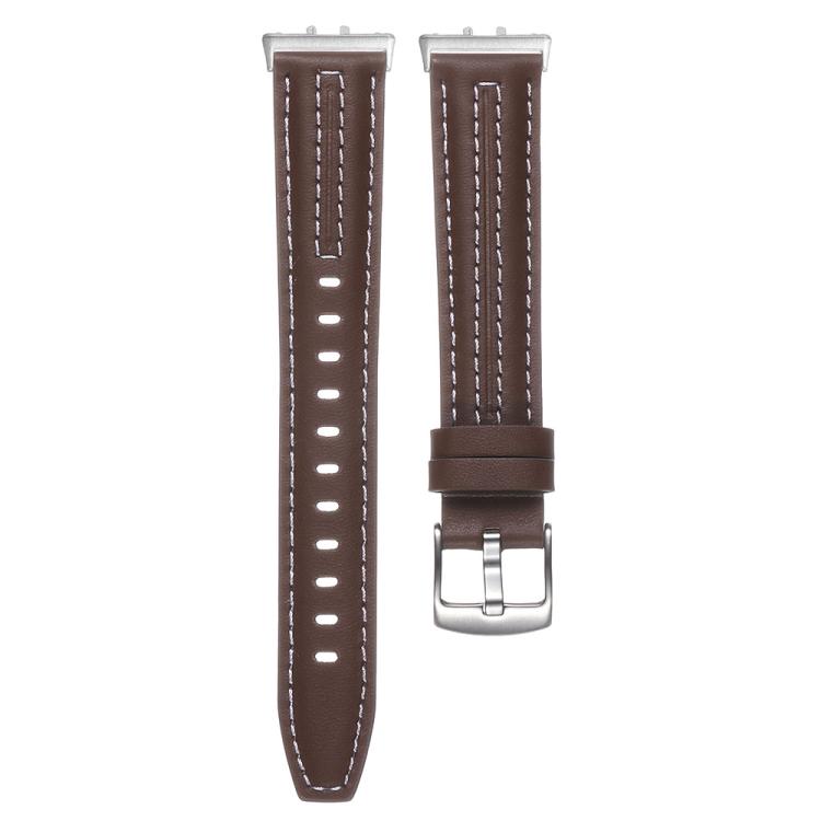 For Samsung Galaxy Fit 3 Silver Pin Buckle Concave Leather Watch Band