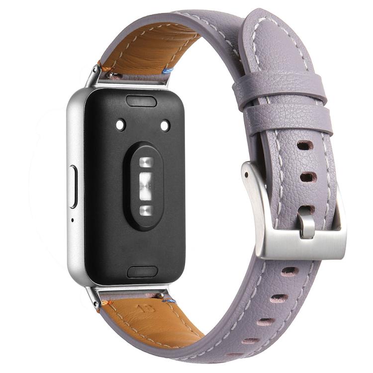For Samsung Galaxy Fit 3 Stitched Pointed Tail Leather Watch Band
