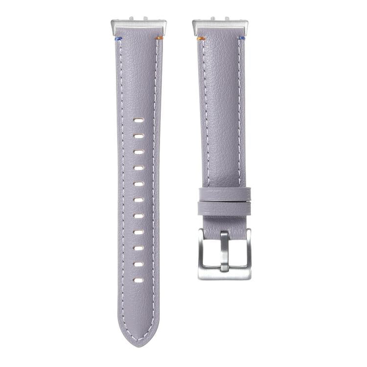 For Samsung Galaxy Fit 3 Stitched Pointed Tail Leather Watch Band
