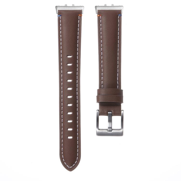 For Samsung Galaxy Fit 3 Stitched Pointed Tail Leather Watch Band