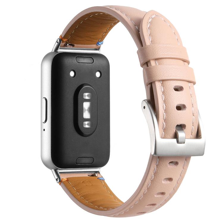 For Samsung Galaxy Fit 3 Stitched Pointed Tail Leather Watch Band