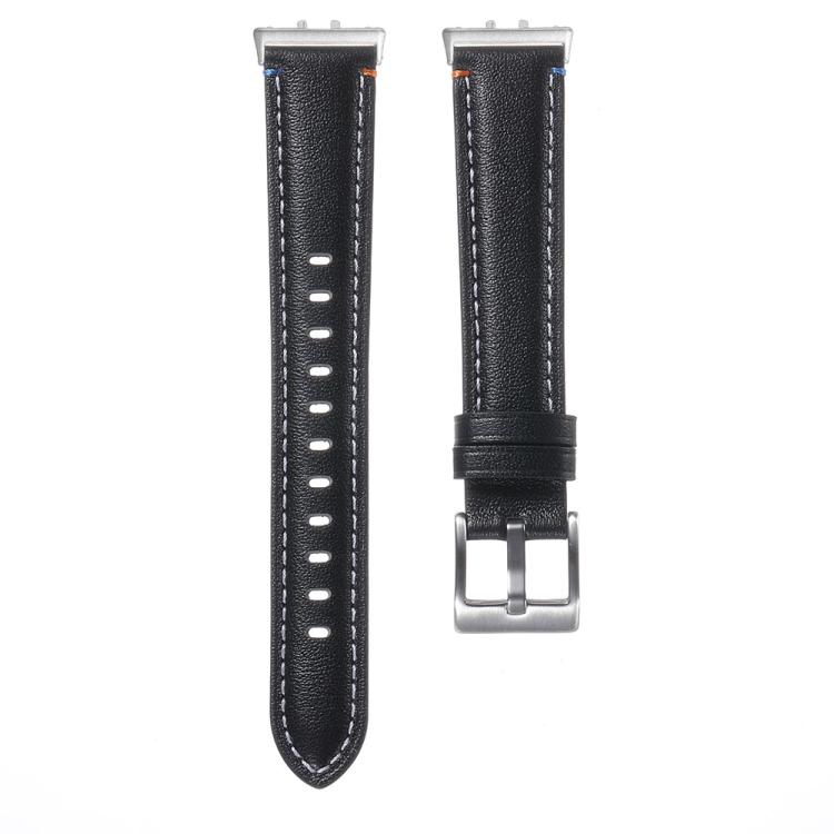 For Samsung Galaxy Fit 3 Stitched Pointed Tail Leather Watch Band