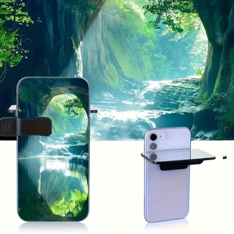 Adjustable Angle Reflection Phone Clip Outdoor Travel Mirror Selfie Tool