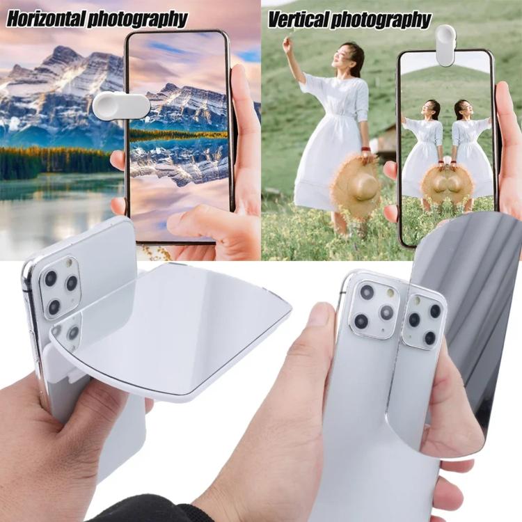 Adjustable Angle Reflection Phone Clip Outdoor Travel Mirror Selfie Tool