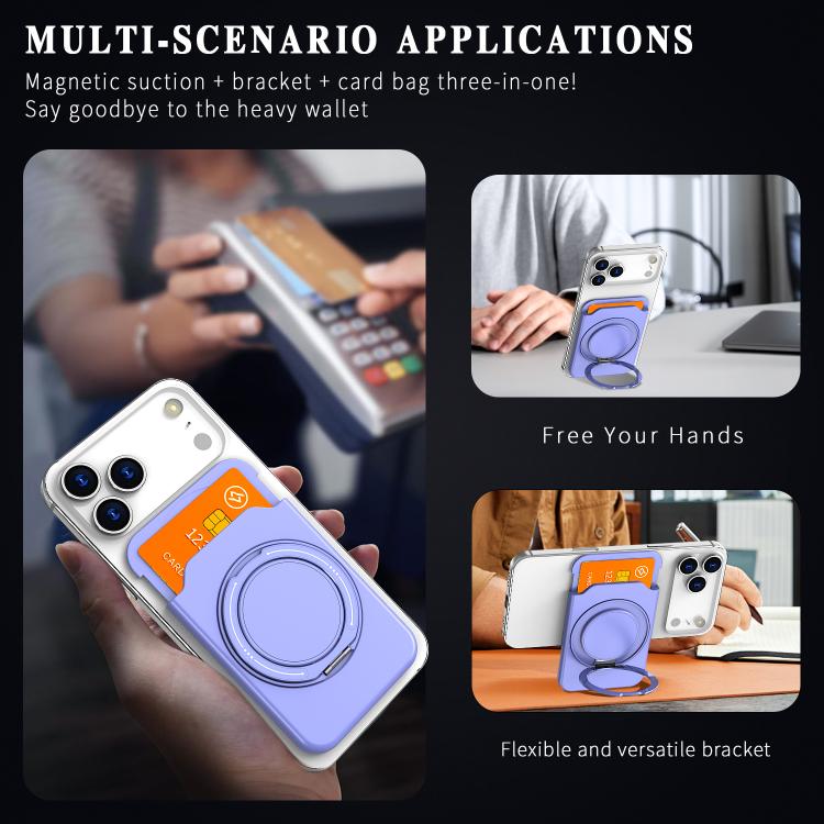 Colourful Ring MagSafe Magnetic 360-Degree Rotating Stand Card Holder