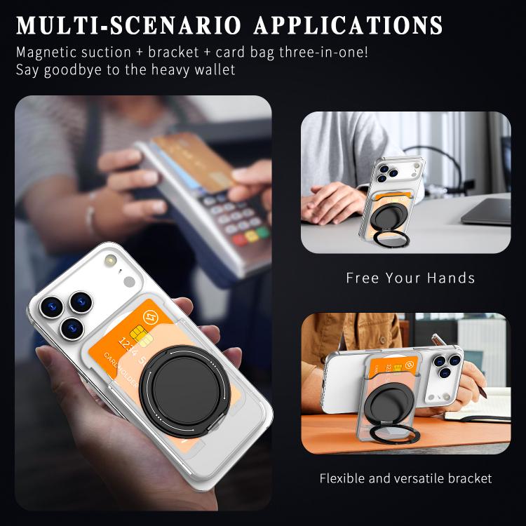 Colourful Ring MagSafe Magnetic 360-Degree Rotating Stand Card Holder