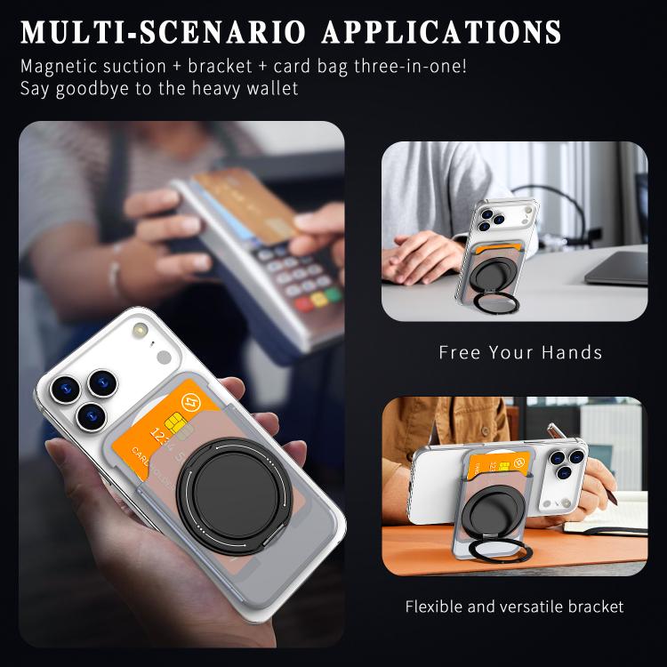 Colourful Ring MagSafe Magnetic 360-Degree Rotating Stand Card Holder