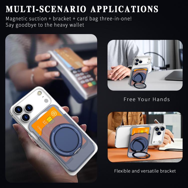 Colourful Ring MagSafe Magnetic 360-Degree Rotating Stand Card Holder