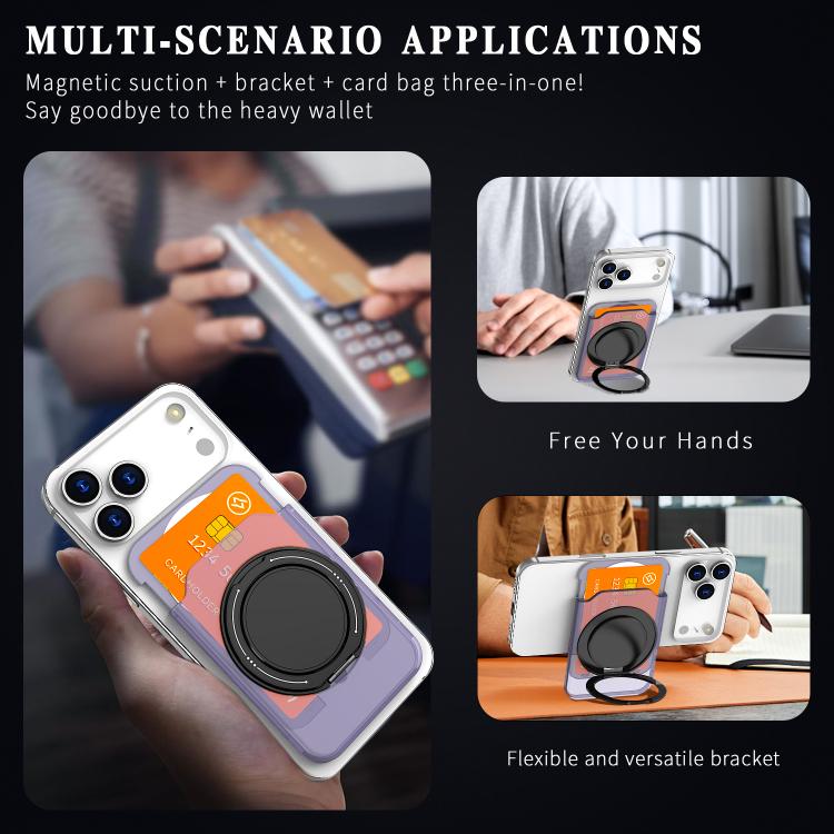 Colourful Ring MagSafe Magnetic 360-Degree Rotating Stand Card Holder