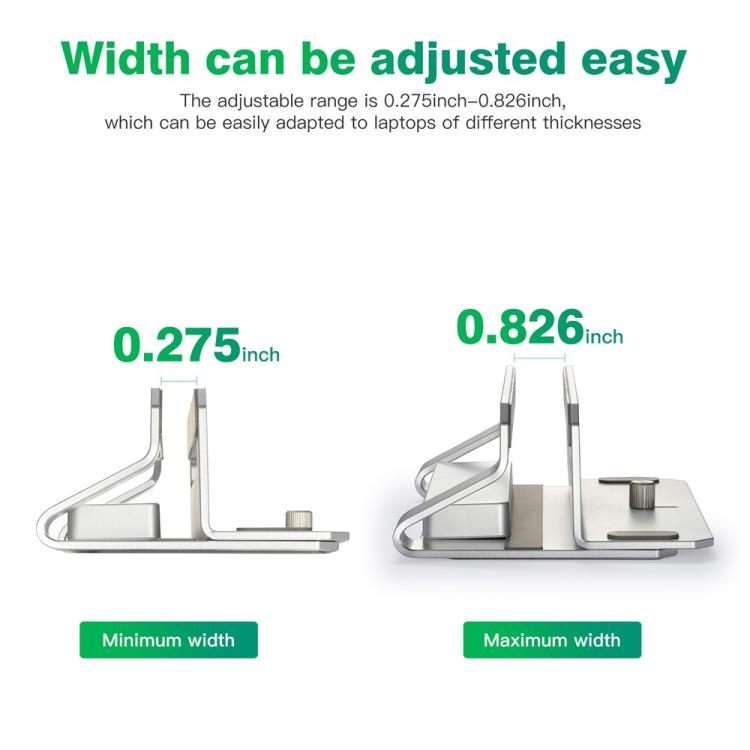 D051-3 Aluminum Alloy Desktop Organizer Vertical Laptop Stand with 4 USB Ports Hub