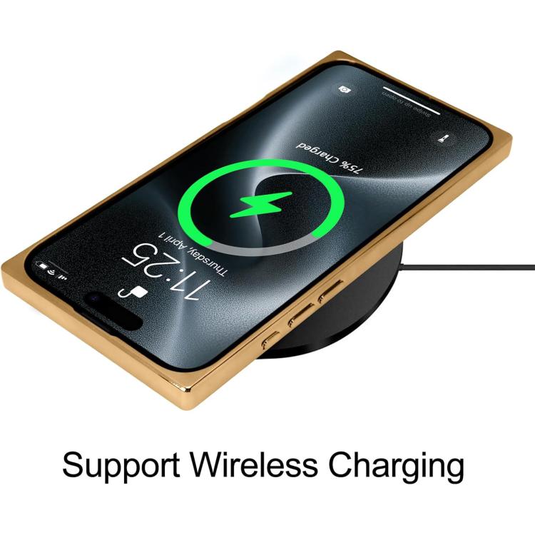 For iPhone 17 Pro Max Right Angle Square Electroplated CD Pattern TPU MagSafe Phone Case