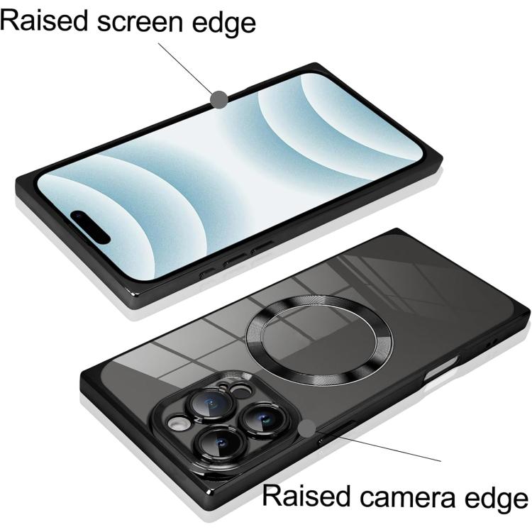 For iPhone 13 Pro Max Right Angle Square Electroplated CD Pattern TPU MagSafe Phone Case