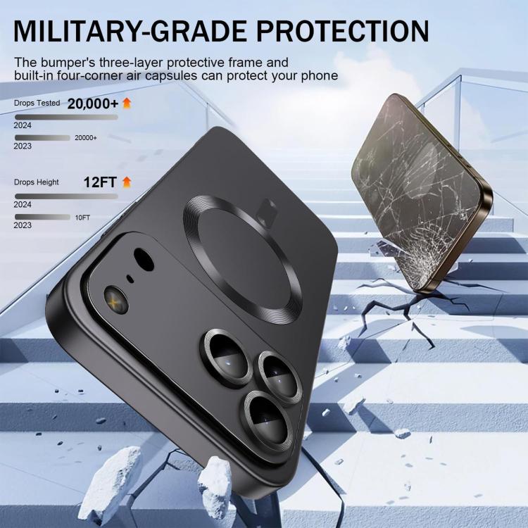 For iPhone 17 Pro Max Ultra thin Metallic TPU MagSafe Phone Case with Lens Film
