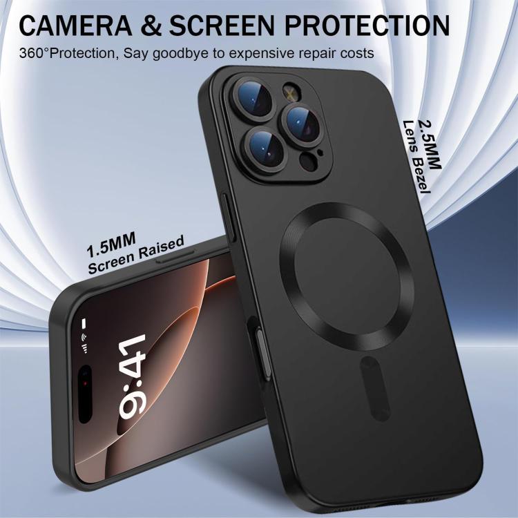 For iPhone 15 Pro Max Ultra thin Metallic TPU MagSafe Phone Case with Lens Film