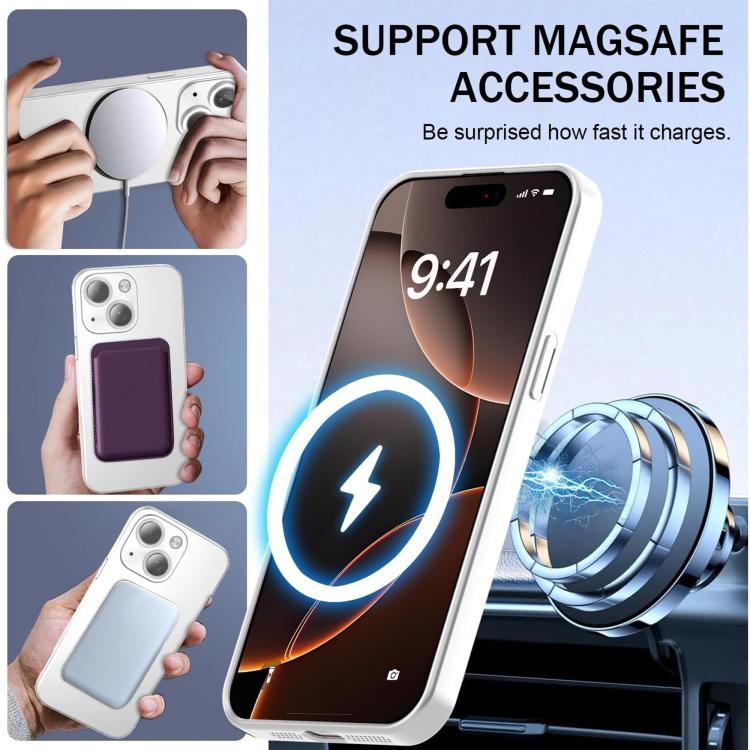 For iPhone 15 Plus Ultra thin Metallic TPU MagSafe Phone Case with Lens Film