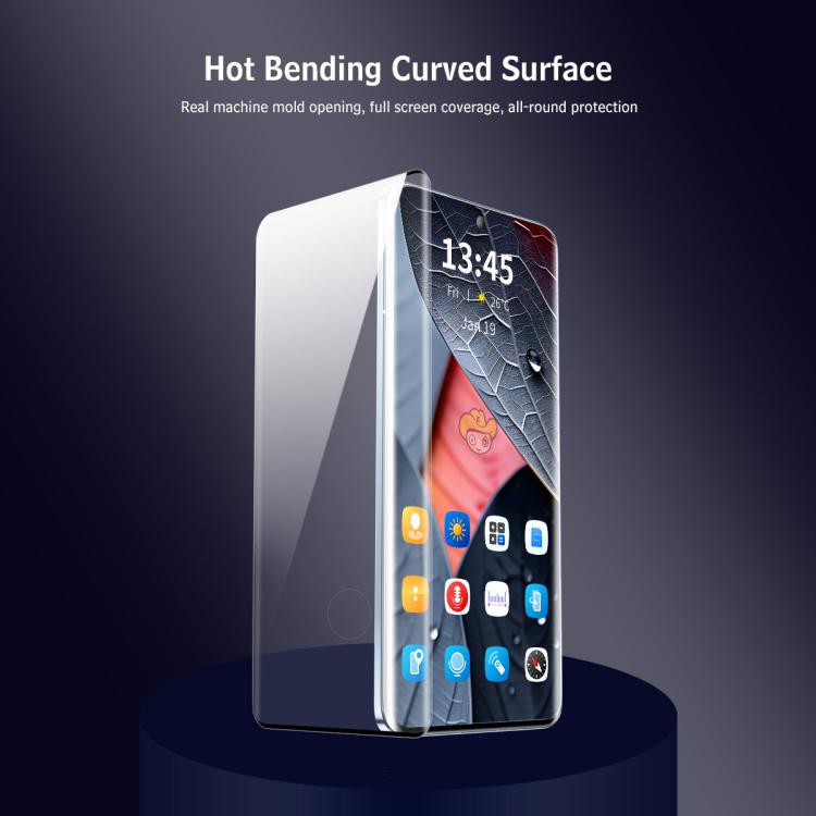 For Honor Magic8 Pro ENKAY Hat-Prince Heat Bending Full Coverage Tempered Glass Film, Support Ultrasonic Fingerprint Unlocking