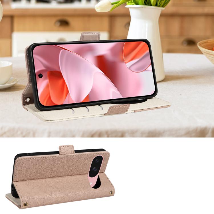 For Google Pixel 9 Litchi Texture Wallet Mirror Leather Phone Case