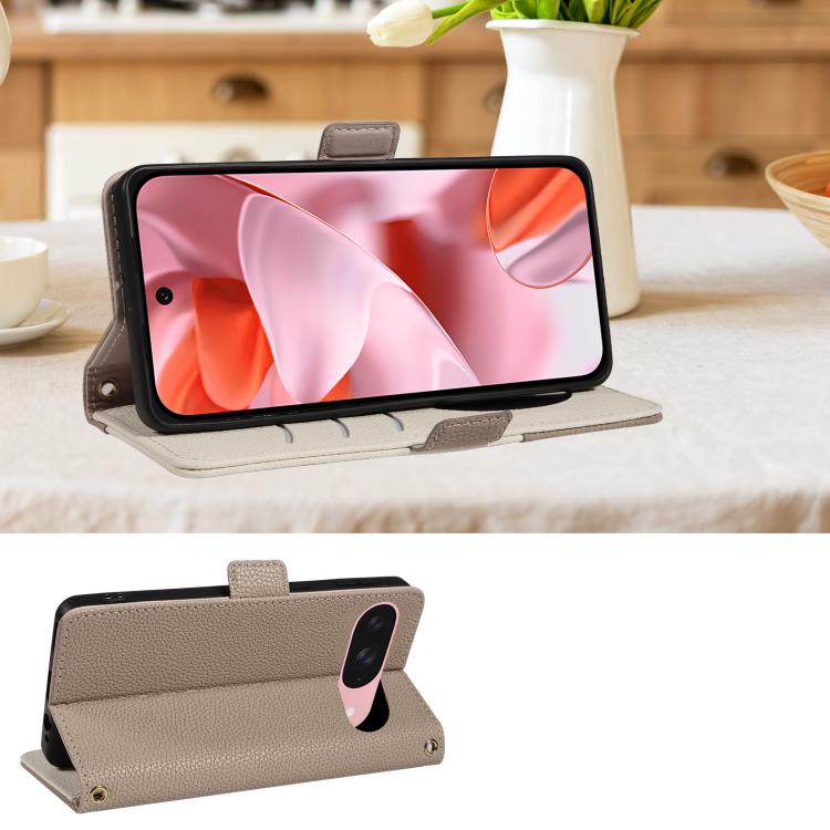 For Google Pixel 9 Litchi Texture Wallet Mirror Leather Phone Case