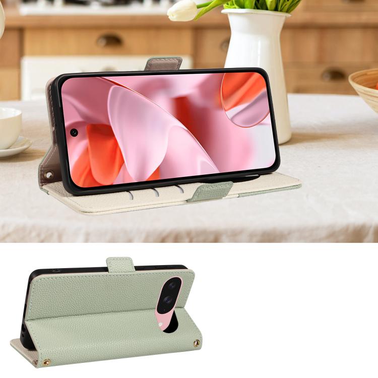 For Google Pixel 9 Litchi Texture Wallet Mirror Leather Phone Case