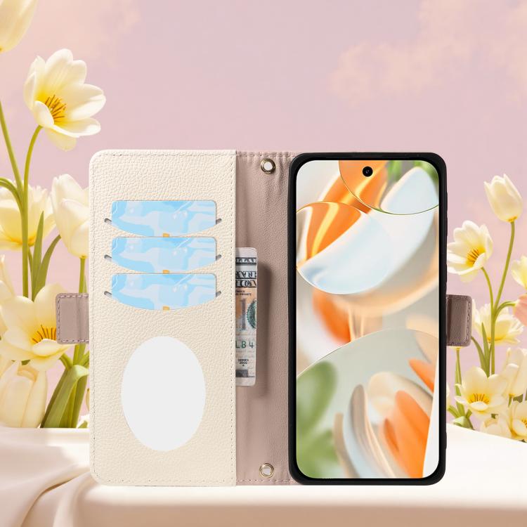 For Google Pixel 9 Pro Litchi Texture Wallet Mirror Leather Phone Case