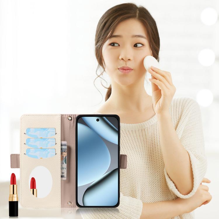 For Google Pixel 10 Pro Litchi Texture Wallet Mirror Leather Phone Case