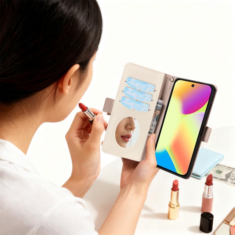 For Google Pixel 10 Litchi Texture Wallet Mirror Leather Phone Case