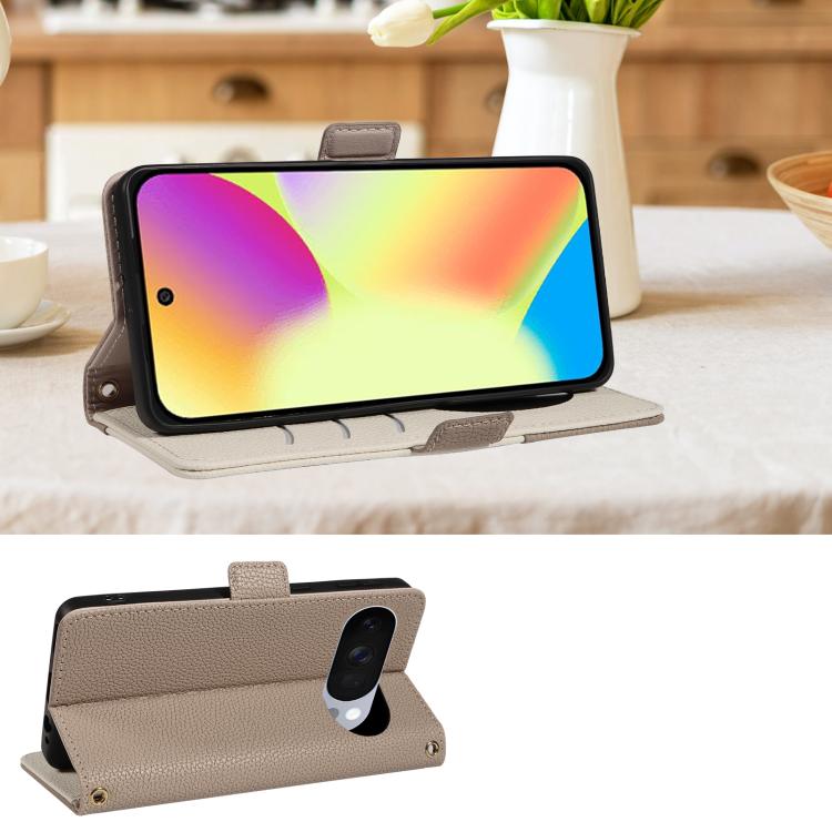 For Google Pixel 10 Litchi Texture Wallet Mirror Leather Phone Case