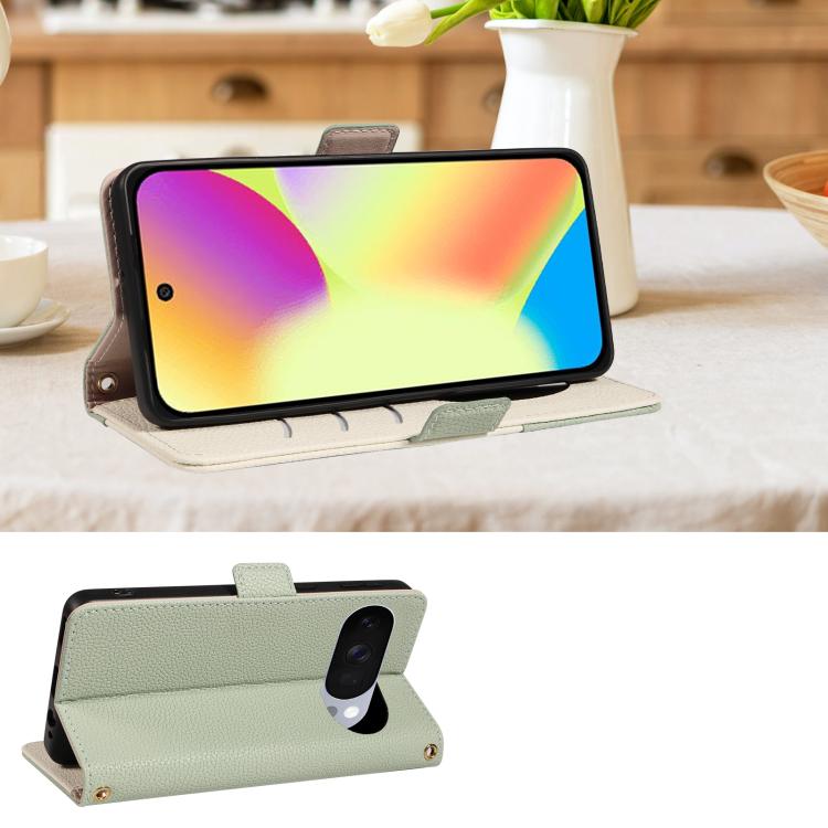 For Google Pixel 10 Litchi Texture Wallet Mirror Leather Phone Case
