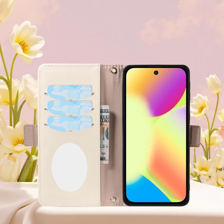 For Google Pixel 10 Litchi Texture Wallet Mirror Leather Phone Case