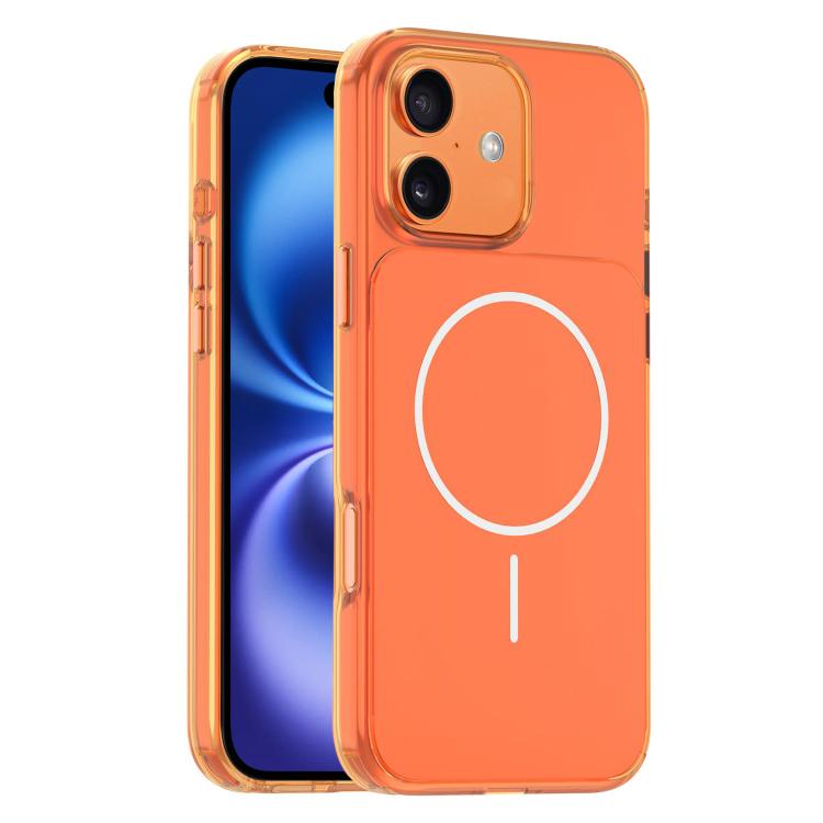 For iPhone 16 Gold-Orange Original Color MagSafe Shockproof Phone Case