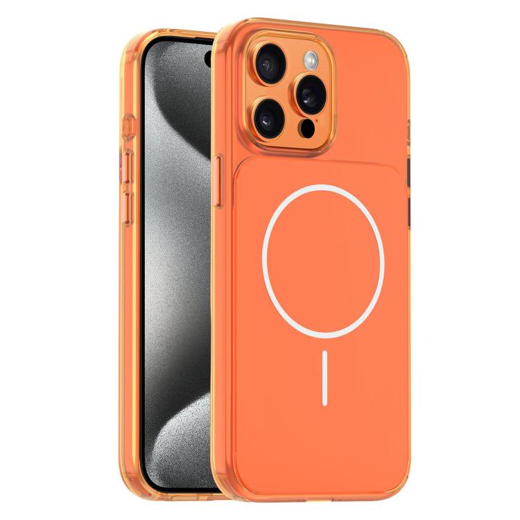 For iPhone 15 Pro Max Gold-Orange Original Color MagSafe Shockproof Phone Case