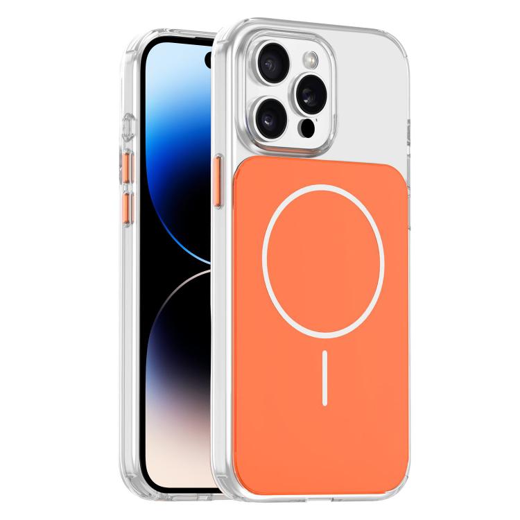 For iPhone 14 Pro Max Gold-Orange Original Color MagSafe Shockproof Phone Case