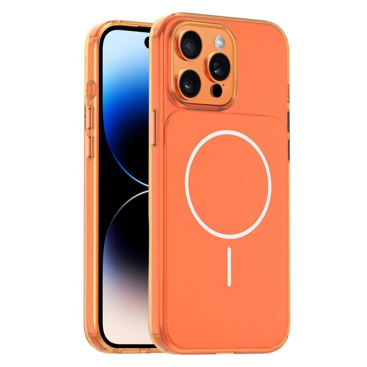 For iPhone 14 Pro Max Gold-Orange Original Color MagSafe Shockproof Phone Case