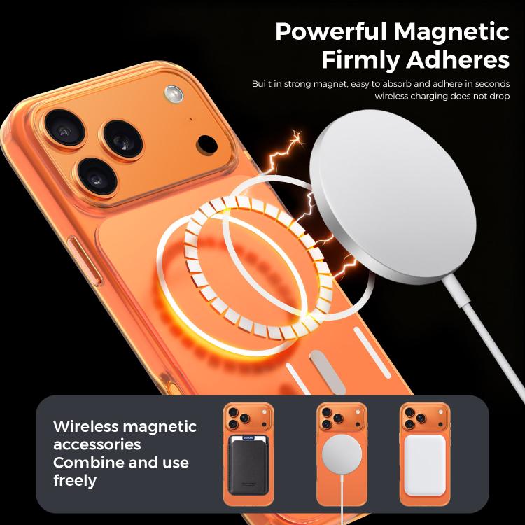 For iPhone 17 Pro Gold-Orange Original Color MagSafe Shockproof Phone Case