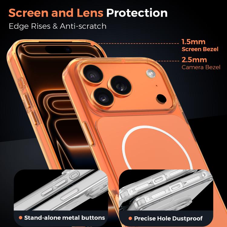 For iPhone 17 Pro Gold-Orange Original Color MagSafe Shockproof Phone Case