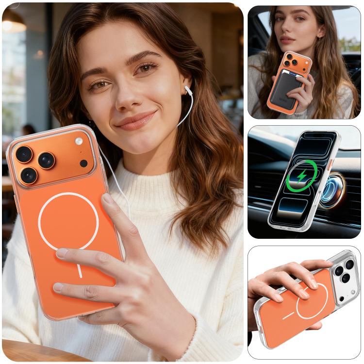 For iPhone 17 Pro Gold-Orange Original Color MagSafe Shockproof Phone Case
